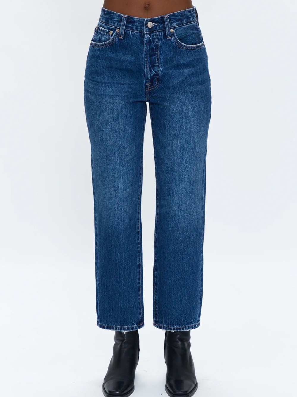 PISTOLA Charlie High Rise Classic Straight Ankle 100% Cotton Size 32